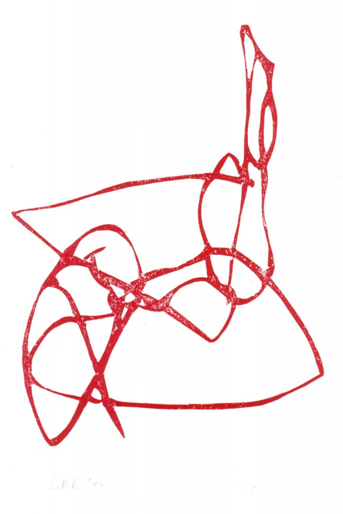 Fabeldier, 1993 (linoleumdruk, 40 x 30 cm)