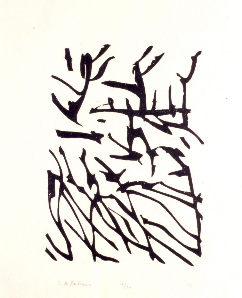 Riet, 1993 (linoleumdruk, 38 x 28 cm)