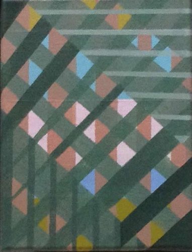 Compositie, acryl op linnen, 27,5 x 21,5 cm (2018)
