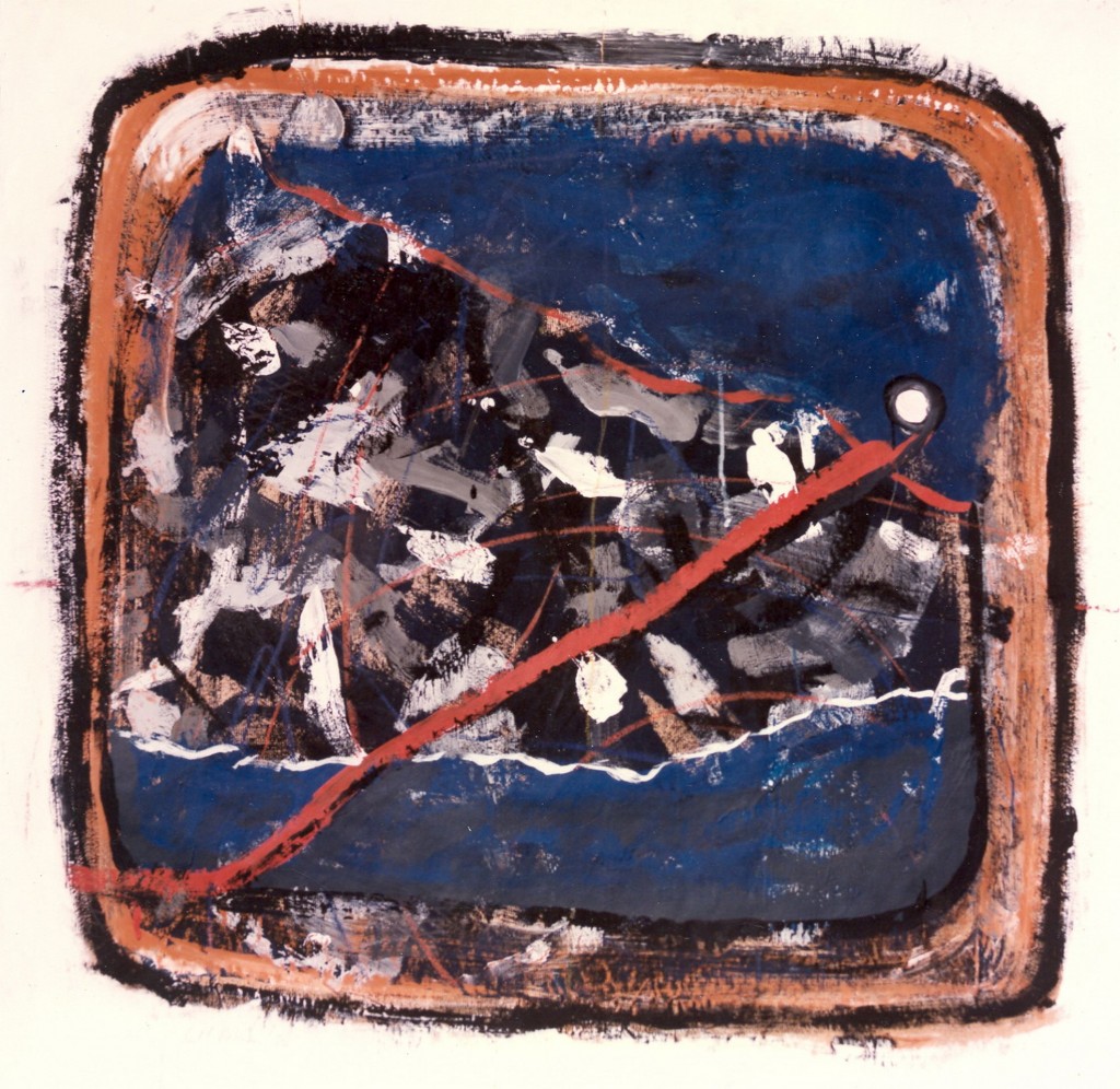 zonder titel, 1986-02 (acryl op pakpapier, 65 x 65 cm)