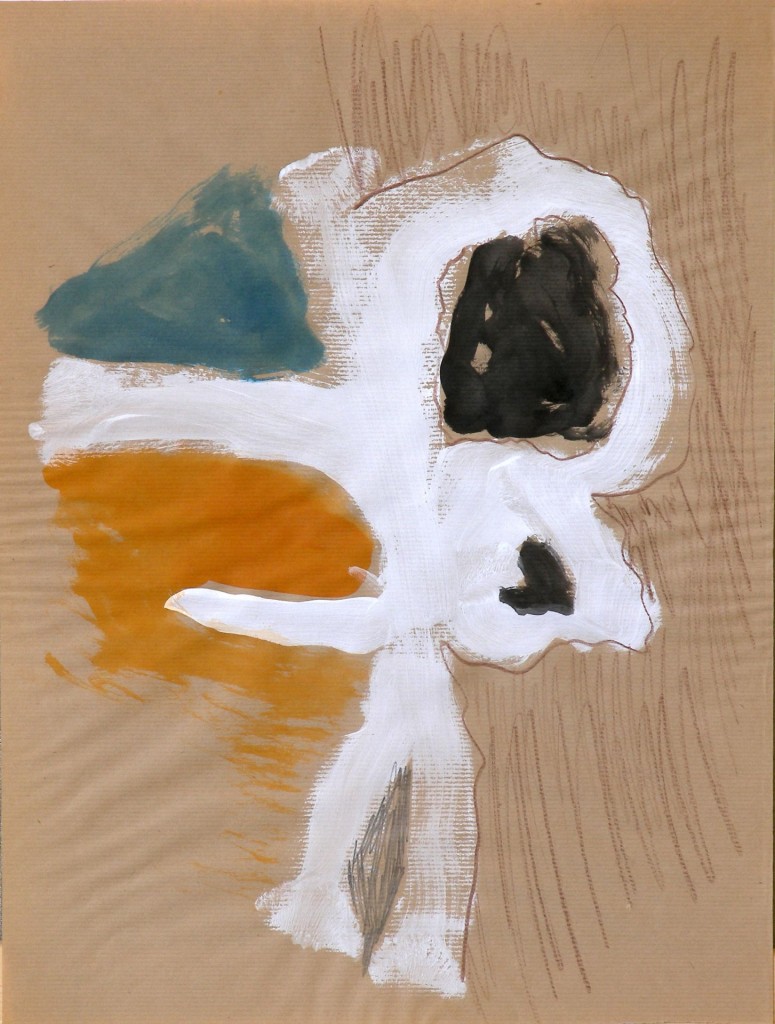 zonder titel, 2006 (div. technieken en pakpapier, 50 x 37,5 cm)